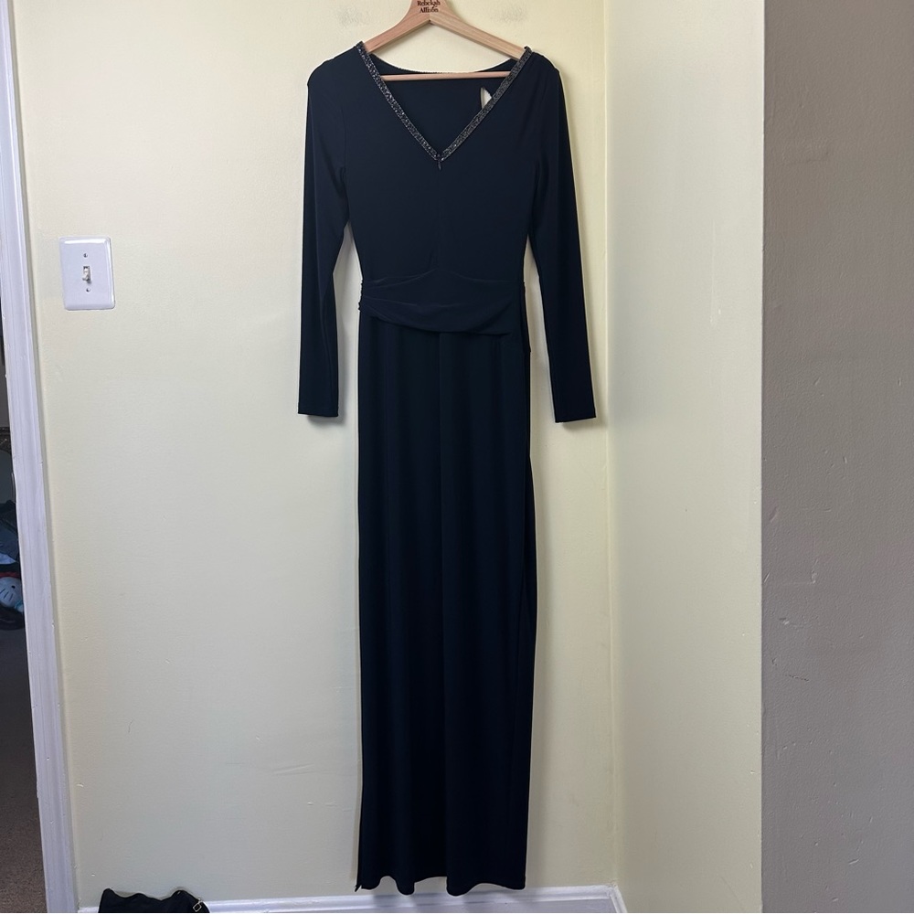 Ralph Lauren Embellished Evening Gown Navy Dress SZ 4 - Picture 7 of 14